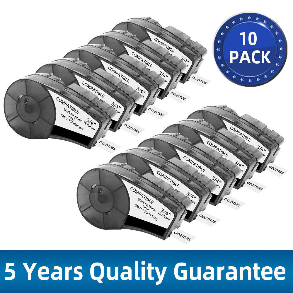 Commercial Vinyl Printing - 1-10PK Compatible for Brady BMP21-Plus M21-750-595