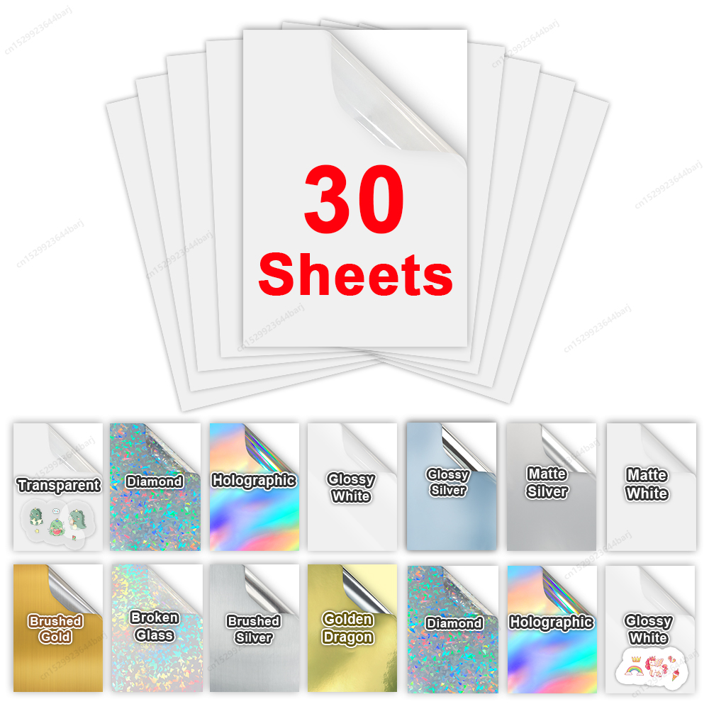 Commercial Vinyl Printing - 30 Sheets Printable Vinyl Sticker Paper