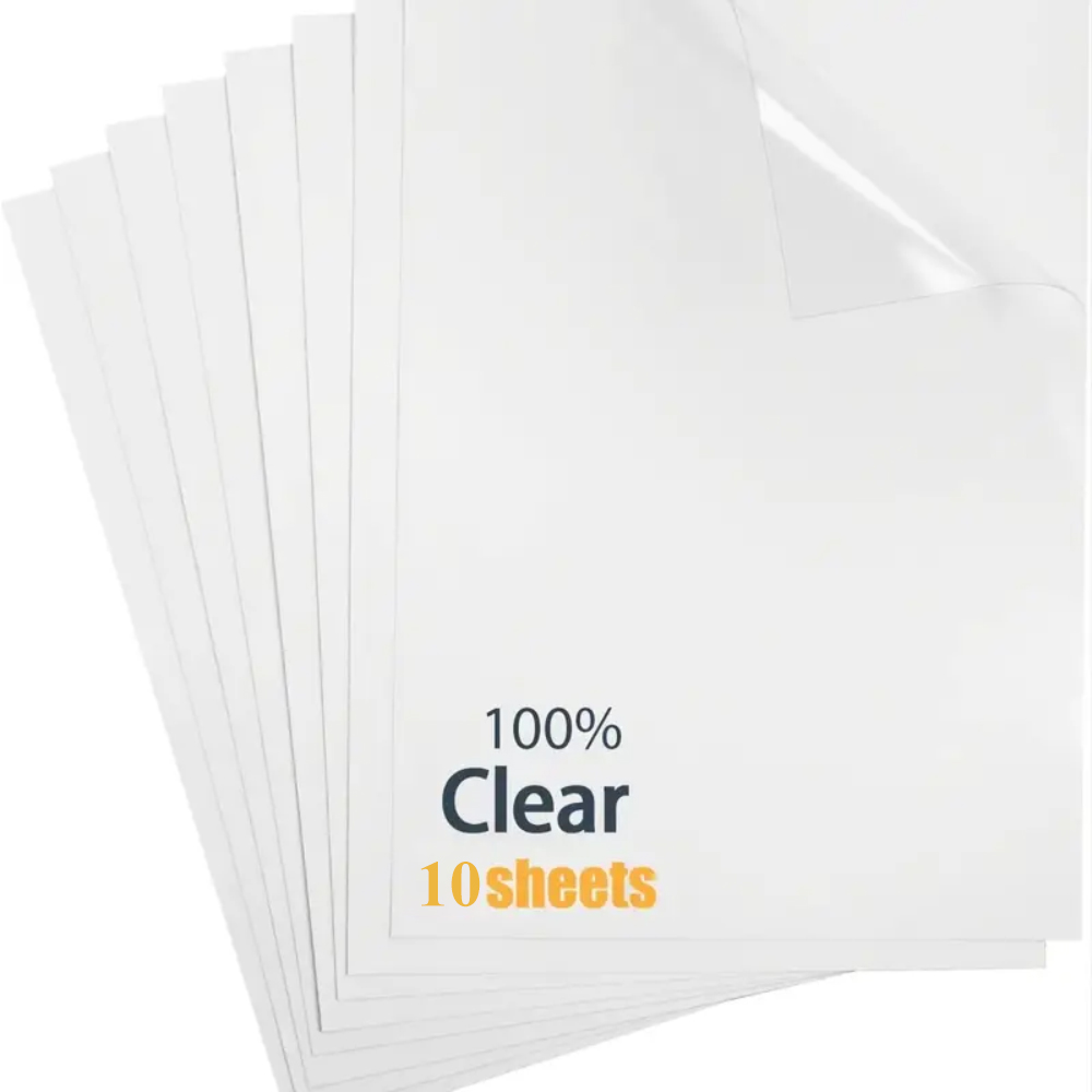 Commercial Vinyl Printing - 10 Sheets 100% Transparent Vinyl Sticker