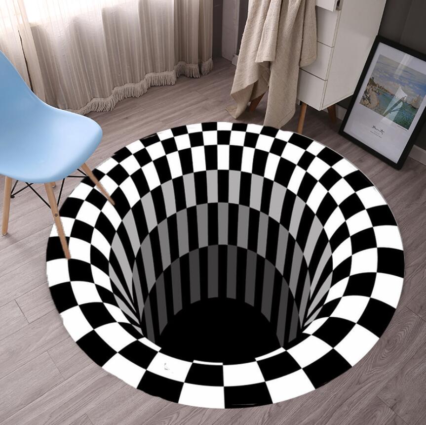Commercial Fabric Printing Machine - Geometric Bedroom Rugs Black White Grid