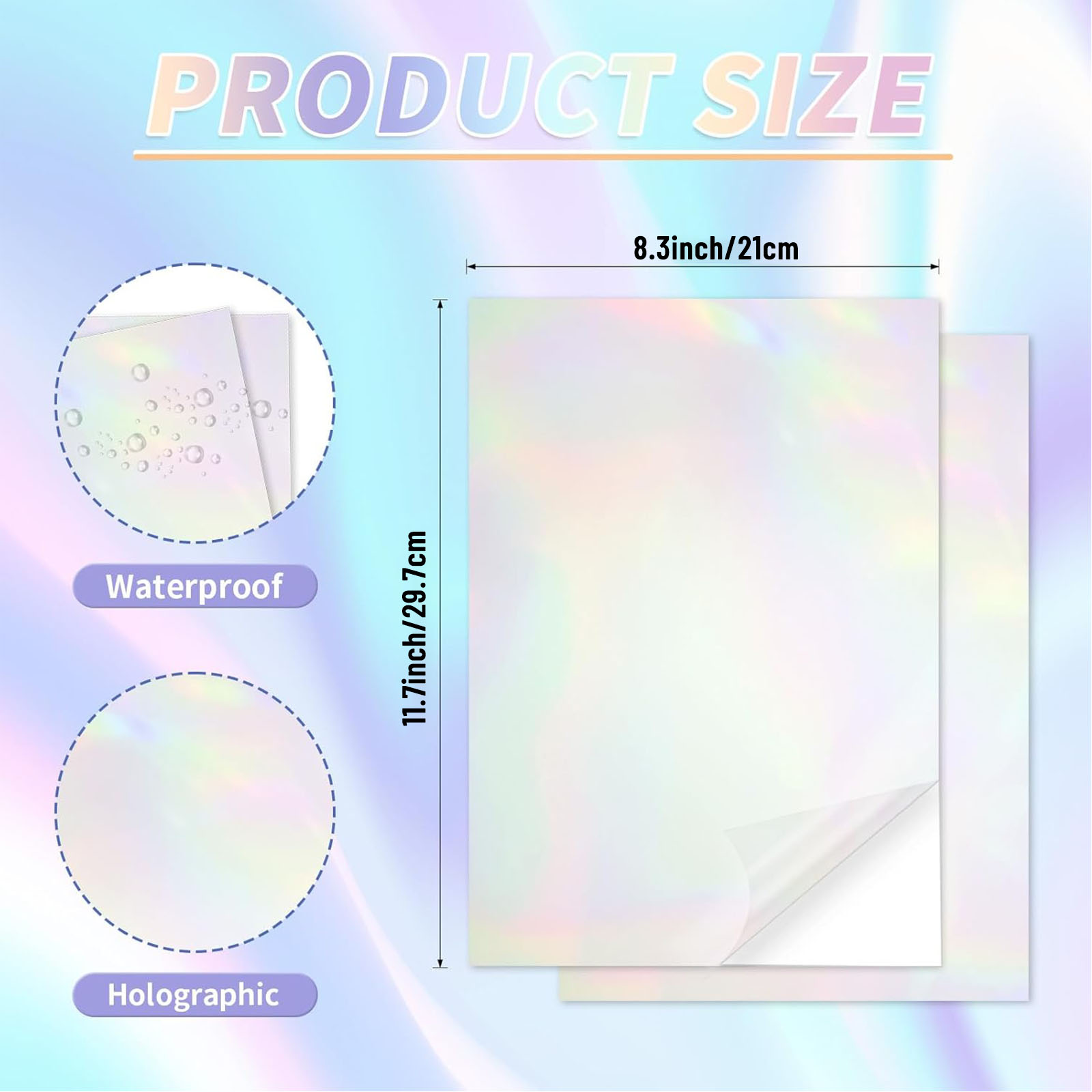 20 Sheets Rainbow Clear Hologr - огляд і ціна Commercial Vinyl Printing