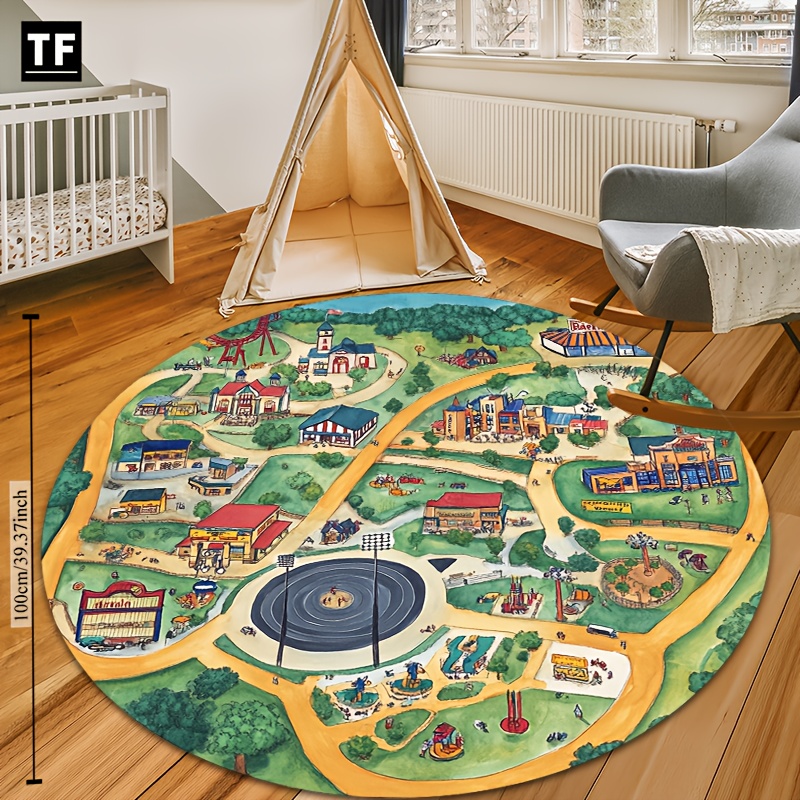 Hand Drawn Amusement Park Town - огляд і ціна Commercial Road Printing