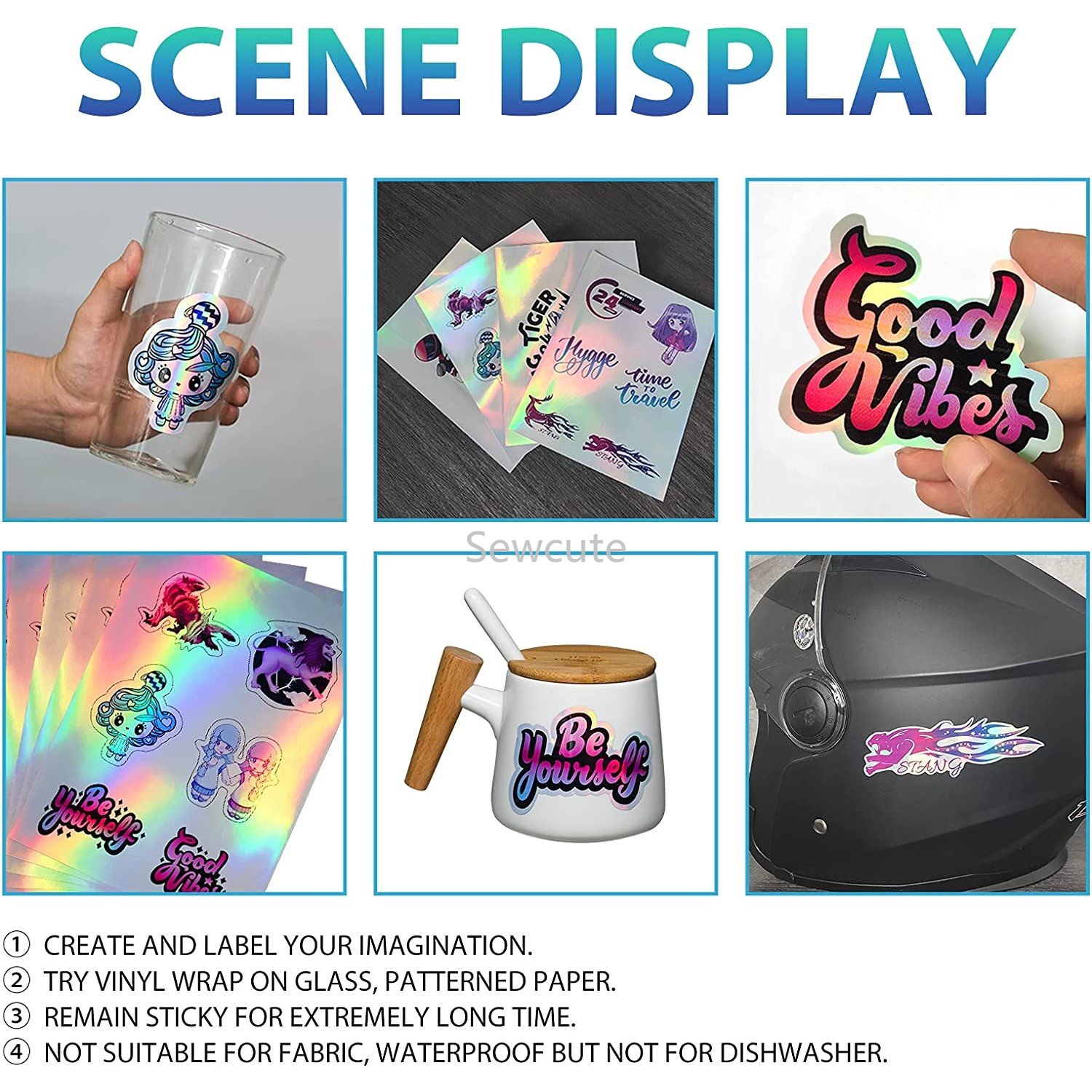 10Sheets Holographic Sticker P - огляд і ціна Commercial Vinyl Printing